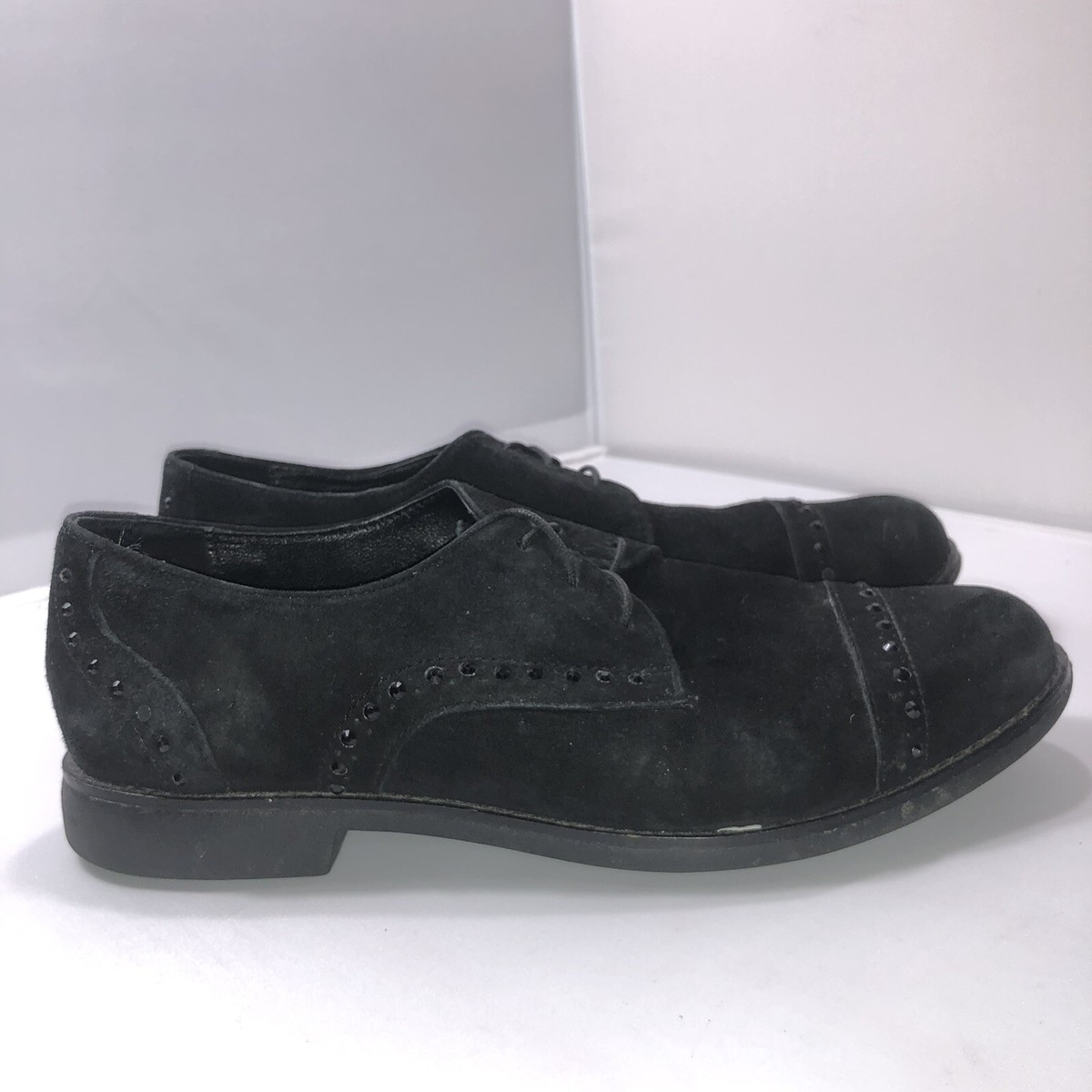 Cole Haan Black Suede Oxfords Cole Haan Black Suede Leather Zerogrand Oxford Brogue  main image 2