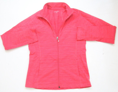 Large Tuff Athletics Pink Nylon Spandex Zipper Womans Athletic Jacket