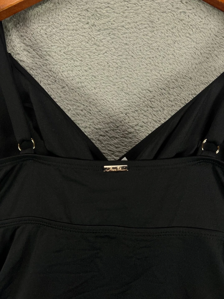 ANNE COLE Womens Black Tankini Swim Tops Size 34D 36DD Black Swim Tops NEW NWT - Image 3 of 4