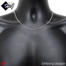 18"MEN Stainless Steel 3mm Silver Cuban Curb Link Chain Necklace