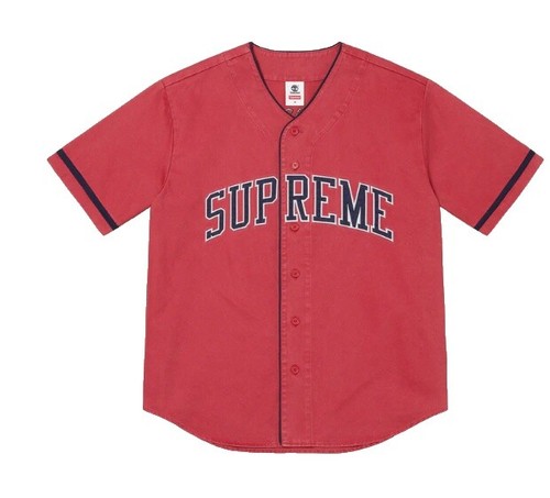 SUPREME Old English Collar Logo L/S Top (Red, Small). New with