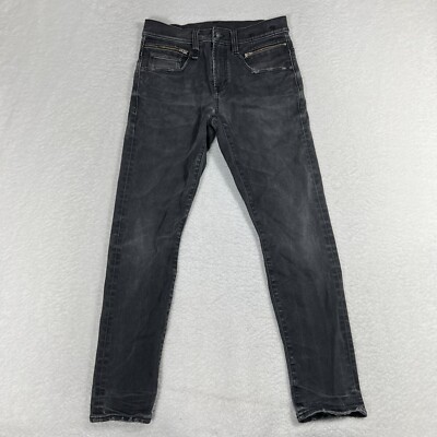 R13 Biker Boy Jeans Womens 31 (30x29) Black Dust Moto Slim Denim Distressed Goth