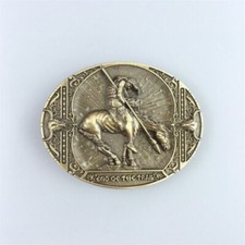 Vintage Bronze Plated End Of The Trail Western Belt Buckle