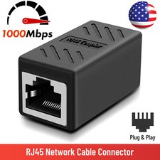 RJ45 Inline Coupler Cat7 Cat6 Cat5e Ethernet Network Cable Extender Connector US