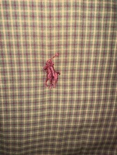 Polo Ralph Lauren - 17.5, XL, Classic Btn-Dwn Shirt, Olive w/ Beige, Red Plaid