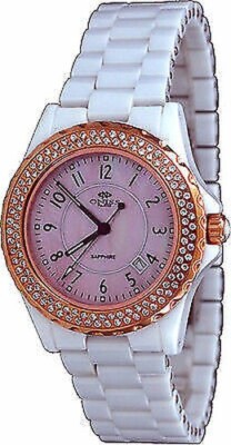 NIB Oniss Paris ON6200-LRG Women\'s Pink MOP Dial White Ceramic Watch Oniss Paris White MOP Dial White Ceramic Watch ON6200-LRG/WT  main image 2