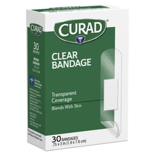 30pk Curad Clear Strip Bandages - Transparent Healing Comfort