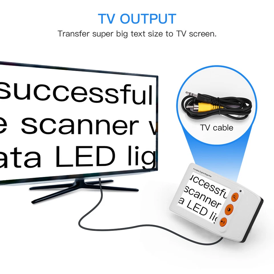 3.5" Electronic Digital 2-25X Magnifier Foldable Reader AV Output System - Image 2 of 4