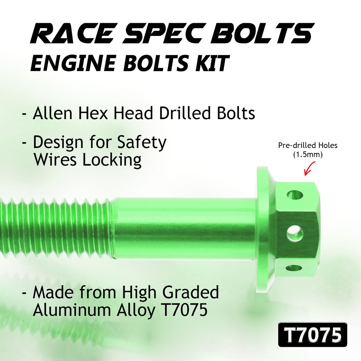 Green Crankcase Cover Engine Bolt For Kawasaki Ninja ZX-6R
