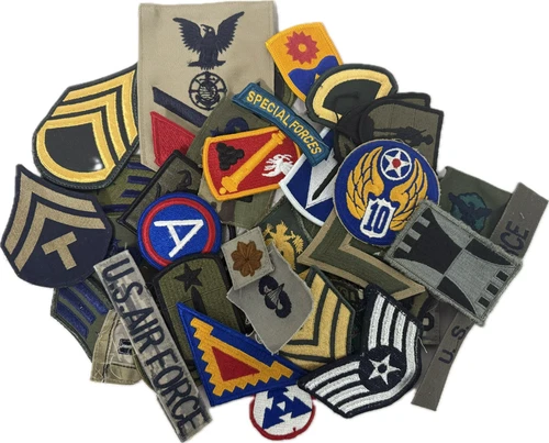 Grab Bag of 40 Random and Unique Military Patches From WW2 to Current Army USAF
