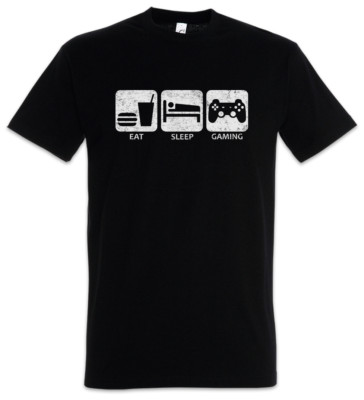 Eat Sleep Gaming T-Shirt Gamer Games Fun Geek Nerd Ego Computer Science Shooter