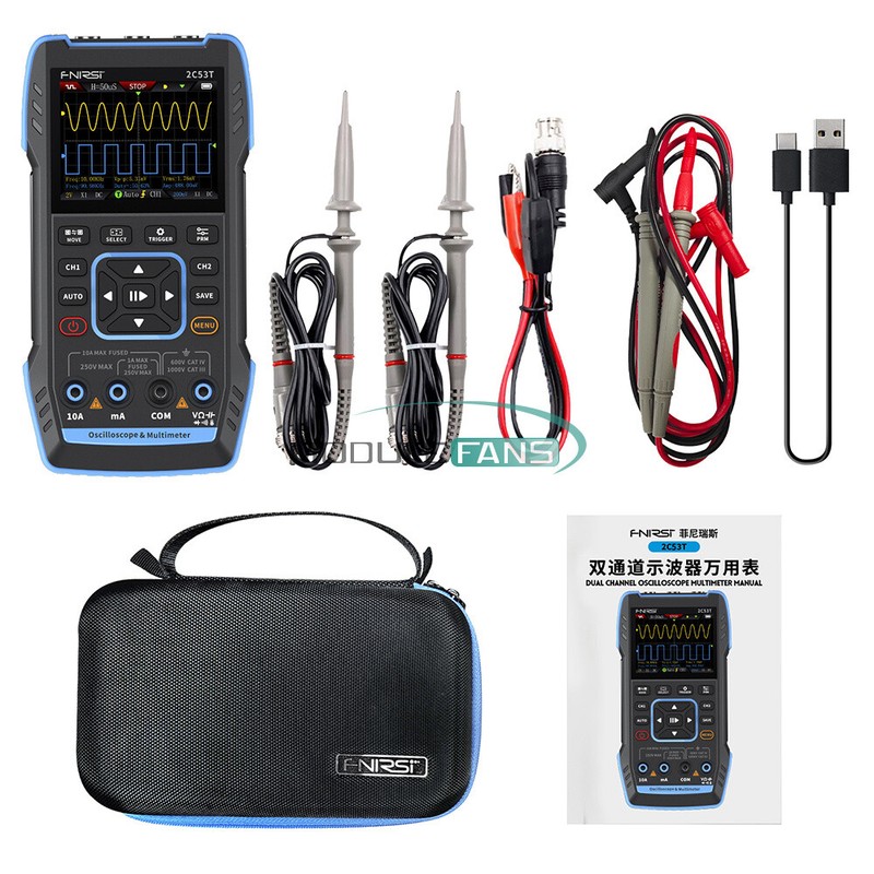 FNIRSI 2C23T / 2C53T Handheld Digital Oscilloscope Multimeter Signal Generator-