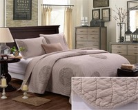 3pcs Dot Bedding Quilted Bedspread Coverlet Pillowcase Set Champagne Queen Ov... on sale 3pcs Dot Bedding Quilted Bedspread Coverlet Pillowcase Set Champagne Queen Ov... on sale