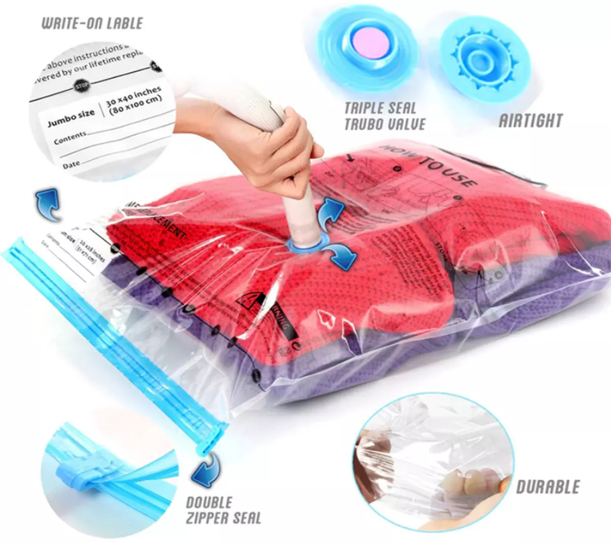 Smart Storage Vacuum Storage Bags, 16 Pack Space Saver Bags for