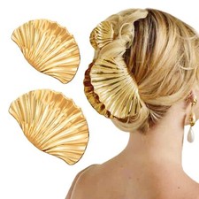 Shell Claw Clip 2 Pcs Metal Seashell Hair Clip Hair Accessories for Women and...