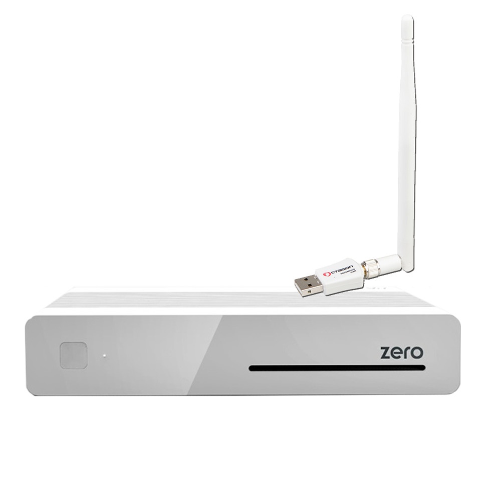 VU Plus Zero E2 Linux HD 1xDVB-S2 Sat-Receiver Weiß 300Mbit Wlan Stick