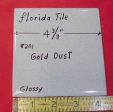 1 pc. Gold Dust: 4-3/8" Glossy Ceramic Tile by Florida Tile Co.  NOS, Speckled