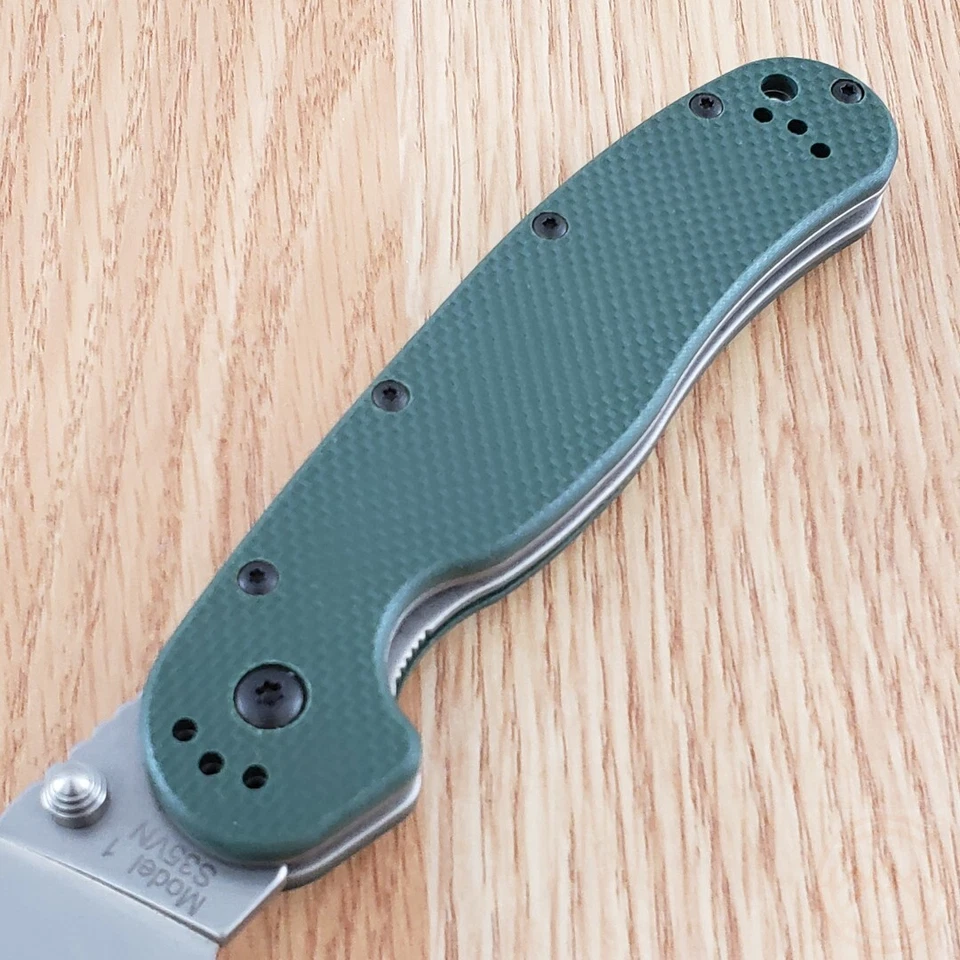 Ontario RAT 1 Folding Knife 3.5" Stonewash Finish S35VN Steel Blade G10 Handle - Image 4 of 4