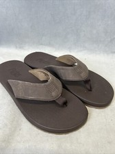 FLOJOS Men's Size 8 Flip Flop Sandals Dark Brown Shoes Beach Vacation Walking