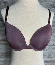 Calvin Klein Bra 36C Burgundy Red Underwire 