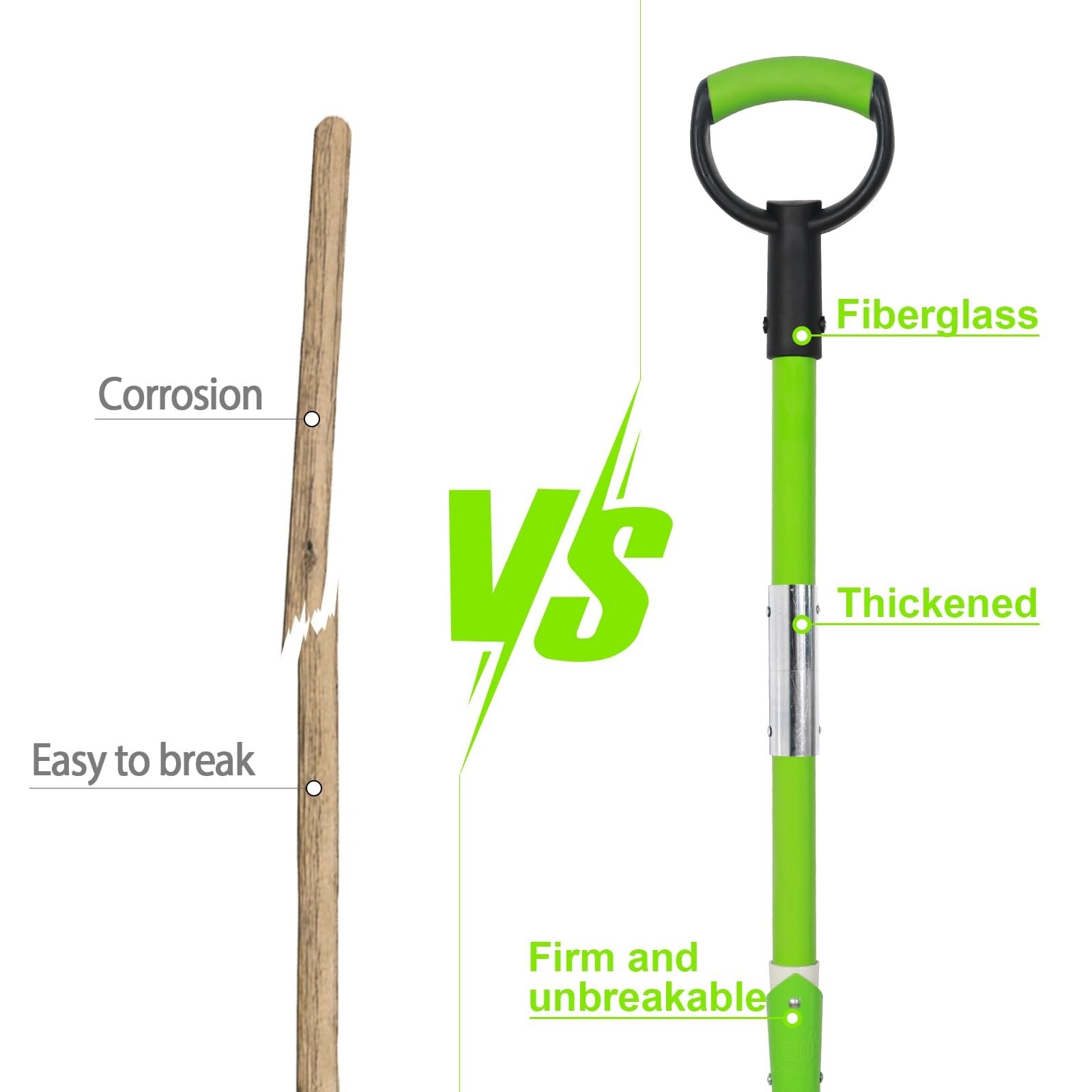 Trench Shovel for Digging Round Pointed Digging Shovel D-Shaped Handle Root Gard