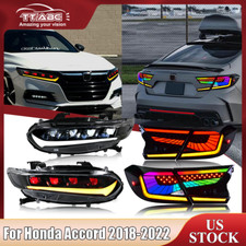 Led Devil Eyes Headlights + Rgb Tail Lights For 2018-2022 Honda Accord Combo Set