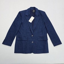 Zara Womens Navy Blue Mens Style Two Button B...