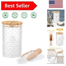 Elegant 1200ML Acrylic Bath Salt Jar with Wooden Scoop - Ideal for Gifting