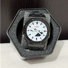 Image of G-SHOCK Casio GA-2100 Black Steel Analogue Digital 5146/5425 White Dial