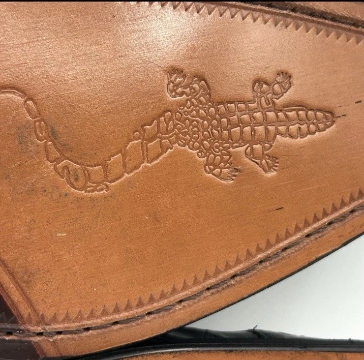 NEW David Eden Mens Eel &Crocodile Leather Dress Shoes Navy Blue Black SZ 11.5 - Изображение 4 из 4