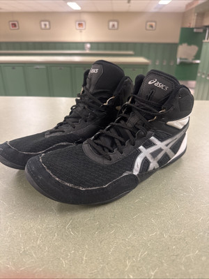 ASICS Matflex 6 Mens Size 10.5 Wrestling Shoes Black White Athletic Sneakers