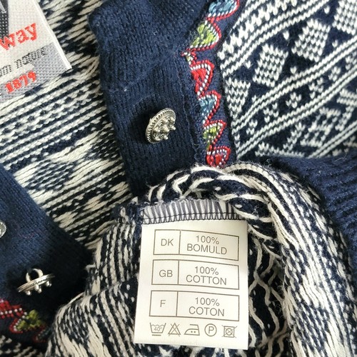 Suéter Dale of Norway Para Hombres Pequeño Azul Blanco Isla Justa Cuello en V Pullover Preppy - Imagen 16 de 17