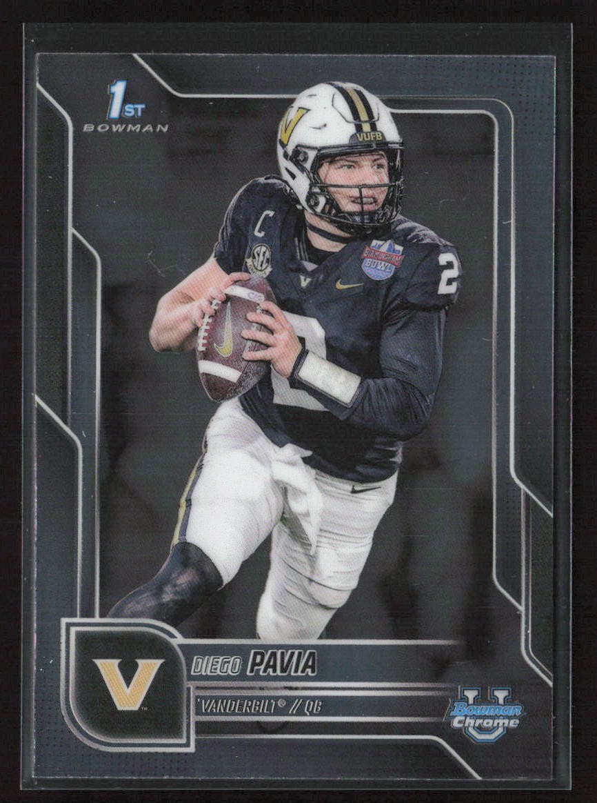 Diego Pavia 2025 Bowman University Chrome #190 Vanderbilt Commodores
