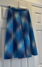 Vintage Blue Plaid High Waist Midi Skirt Sz 2