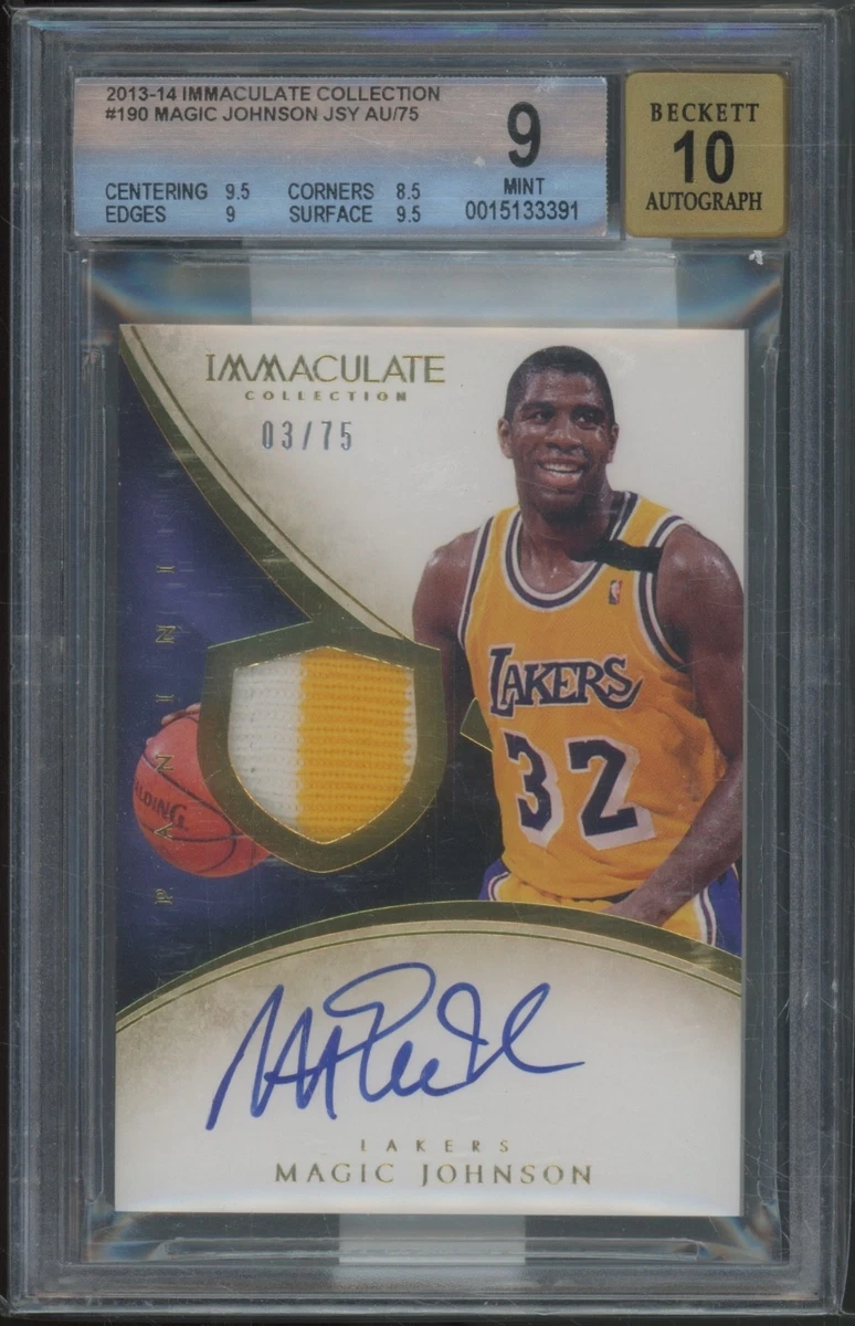 Panini Magic Johnson Basketball Autographed Sports Trading Cards