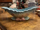 Vintage Hull Art Pottery Bowknot Bowl  1950s Blue Pink for Easter