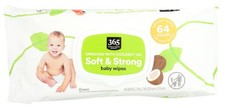 Coconut Oil Baby Wipes Disposable 64 Ct Soft Strong Moisturizing