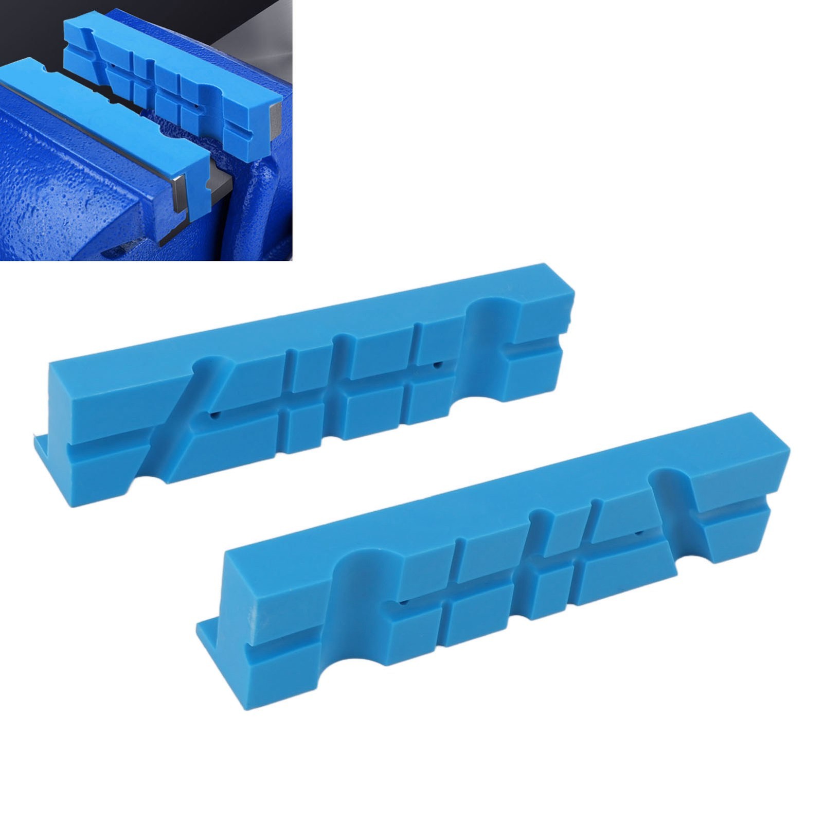 2PCS Vise Jaw Pads Cover Protector Magnetic Multi Angle Groove Anti Slip So BAJ
