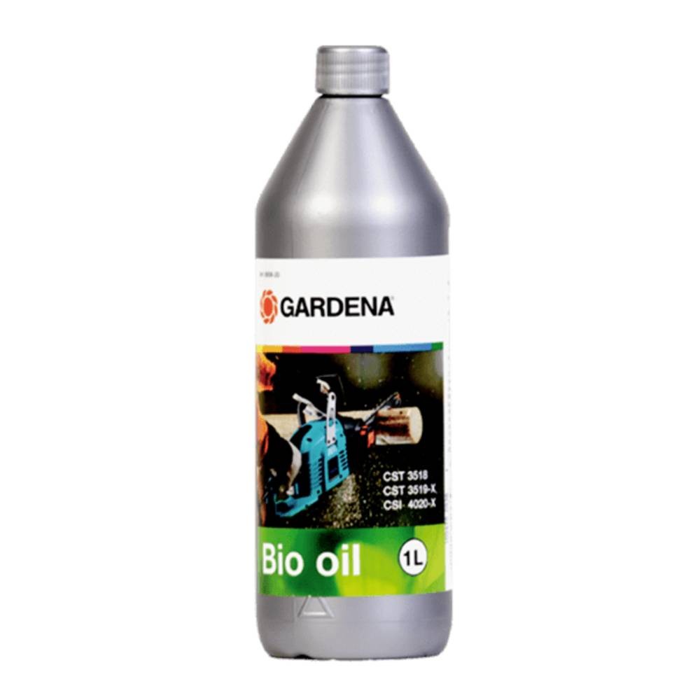 Huile de chaîne bio GARDENA 1L pour l'élagage des arbres de jardin en automne