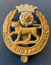 100% Genuine WW1 York And Lancaster Regiment Bimetal Cap Badge BIN £9.99