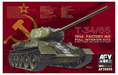 Afv Club 1/35 T-34/85 Factory 183 Clear Molded Limited Edition Plastikmodell