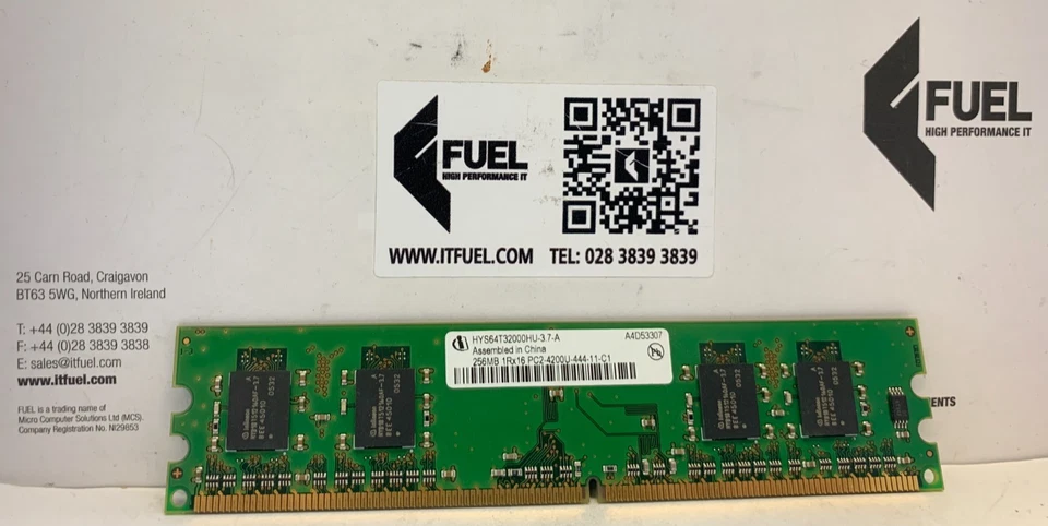 Infineon  256MB DDR2 ram memory module PC2-4200 -  HYS64T3200HU-3.7-A - Image 2 of 3