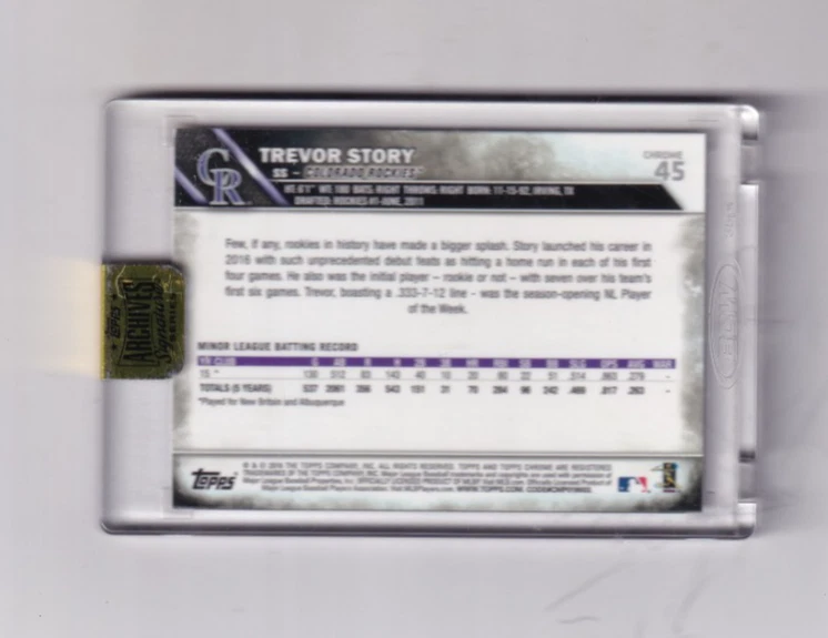 2017 TREVOR STORY TOPPS ARCHIVES AUTO/AUTOGRAPH 54/66 COLORADO ROCKIES/RED SOX - Image 2 of 2