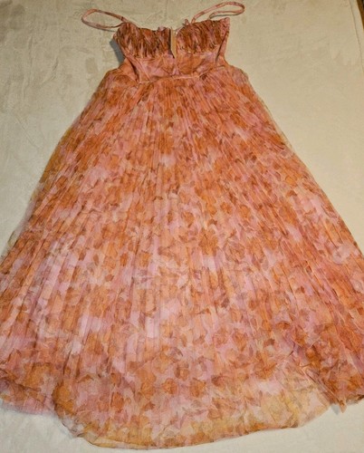 Anthropologie Hutch Quinn Pleated Midi Cocktail Dress NWT Bright Floral Sz 6