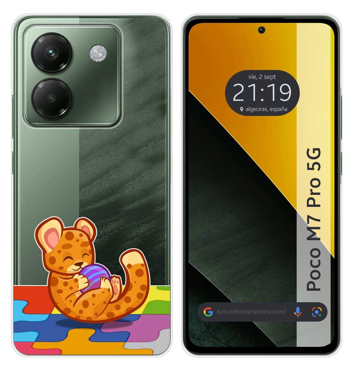 Cover Silicone Trasparente per Xiaomi Poco M7 Pro 5G Disegno Leopardo Disegni