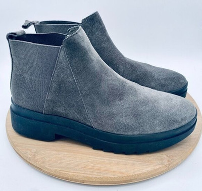 Eileen Fisher Chelsea Boots Womens 9.5 Gray Suede Platform Ankle Booties