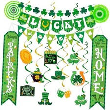 St Patricks Day Decorations Pre-Assembled Shamrock St Patrick's Day Banner