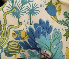 Vintage Mill Creek Fabrics Under the Sea Fish Screen Print 39 Inches x 23 Inches
