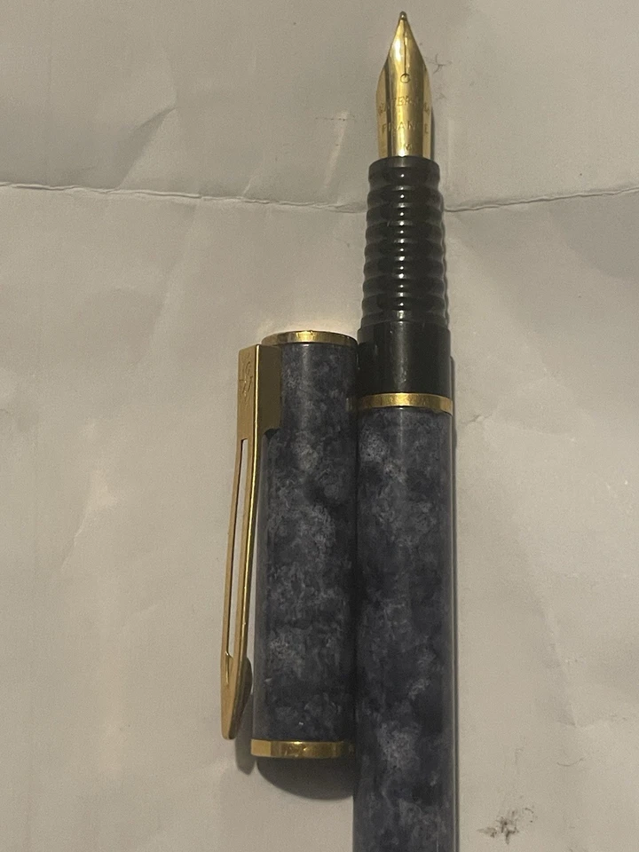 Waterman Laureat MK II Fountain Pen GP Medium Nib, Aqua Blue/Gt, Converter - Image 3 of 4