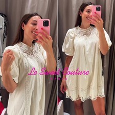 ZARA WOMAN NWT SS25 ECRU ZW COLLECTION EMBROIDERED SHORT DRESS 2903/243/712